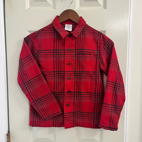 Blake Shelton Lands End Red Plaid Flannel Boys Size 8 - Picture 2 of 8